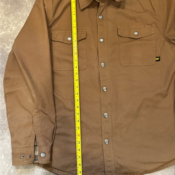 CAT Caterpillar Brown Casual dome fasteners  Shirt plaid lining - Picture 3 of 8